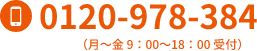 電話番号（月～金 9：00～18：00 受付）