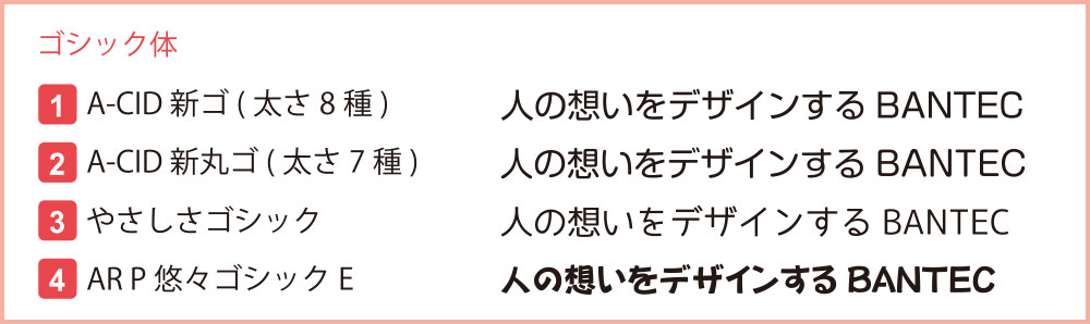 書体サンプル ゴシック体